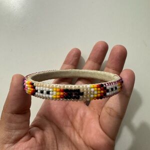 Navajo Southwestern 5 Row Seed Beaded Bangle Bracelet